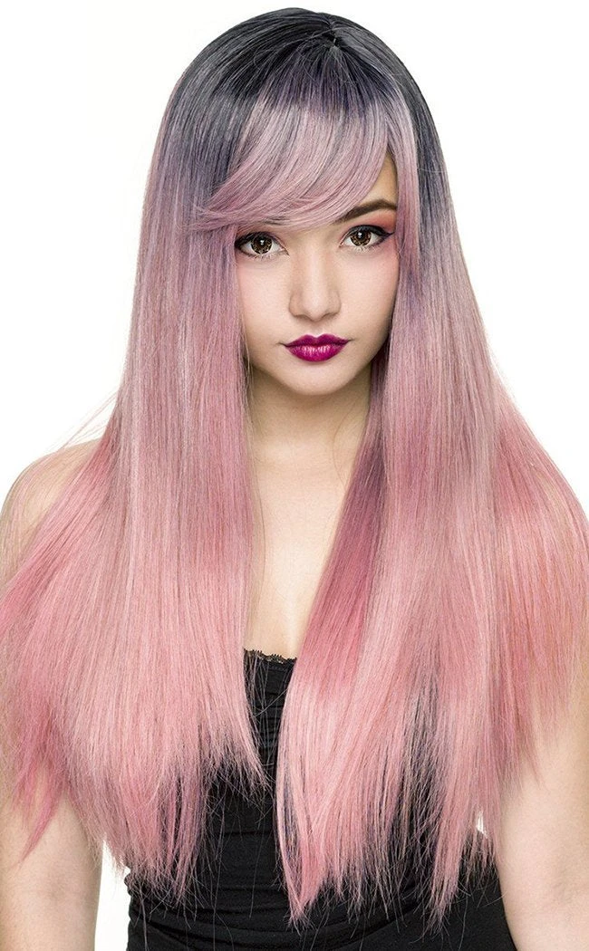 Rockstar Wigs Beauty Bella Dark Root Long Pink Ice Wig 5 Rockstar Wigs Beauty Bella Dark Root Long Pink Ice Wig