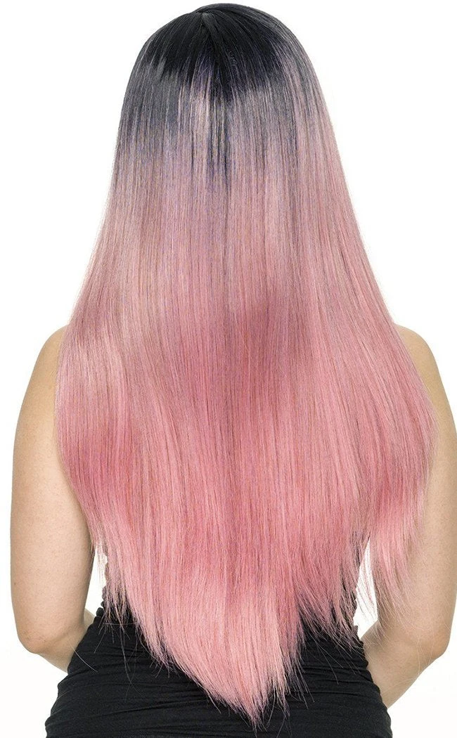 Rockstar Wigs Beauty Bella Dark Root Long Pink Ice Wig 3 Rockstar Wigs Beauty Bella Dark Root Long Pink Ice Wig