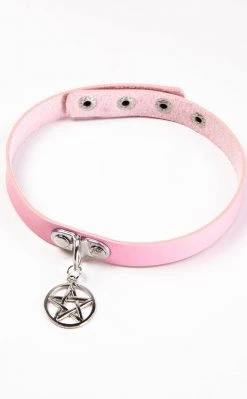 Cold Black Heart Betty Sin Choker | Pink