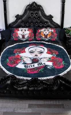Drop Dead Gorgeous Bite Me Round Blanket Home & Gifts
