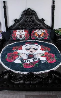 Drop Dead Gorgeous Bite Me Round Blanket Home & Gifts