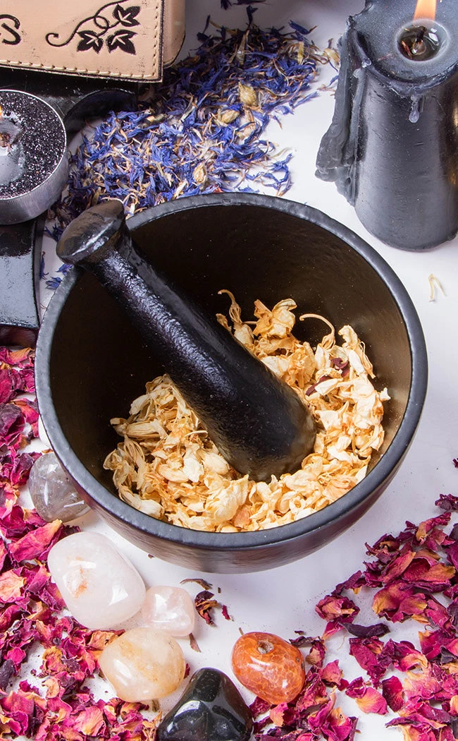 TB Witchcraft Black Cast Iron Mortar & Pestle 4 TB Witchcraft Black Cast Iron Mortar & Pestle