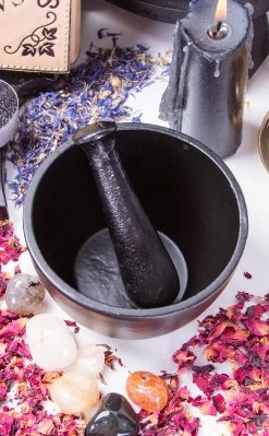 TB Witchcraft Black Cast Iron Mortar & Pestle 9 TB Witchcraft Black Cast Iron Mortar & Pestle