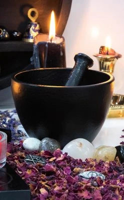 TB Witchcraft Black Cast Iron Mortar & Pestle
