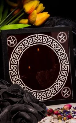 Homewares Black Glass Scrying Mirror