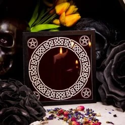 Homewares Black Glass Scrying Mirror