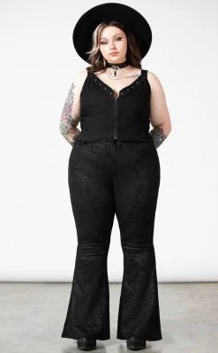 Killstar Black Lily Bell Bottoms