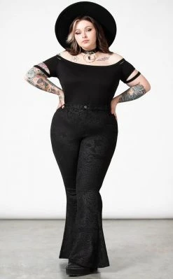 Killstar Black Lily Bell Bottoms