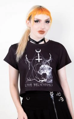 Tragic Beautiful Clothing Black Phillip Crop Tee