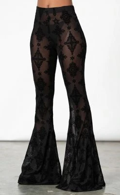 Killstar Clothing Bless Me Mesh Bell Bottoms