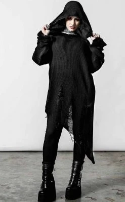 Killstar Clothing Blitzed Hooded Sweater