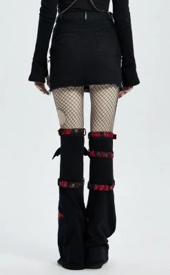 Punk Rave Bloodsucker Legwarmers | Red & Black