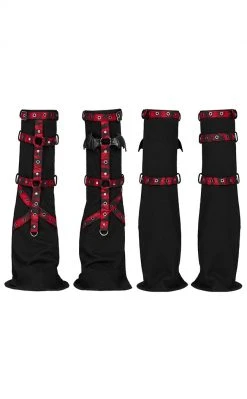 Punk Rave Bloodsucker Legwarmers | Red & Black