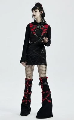 Punk Rave Bloodsucker Legwarmers | Red & Black