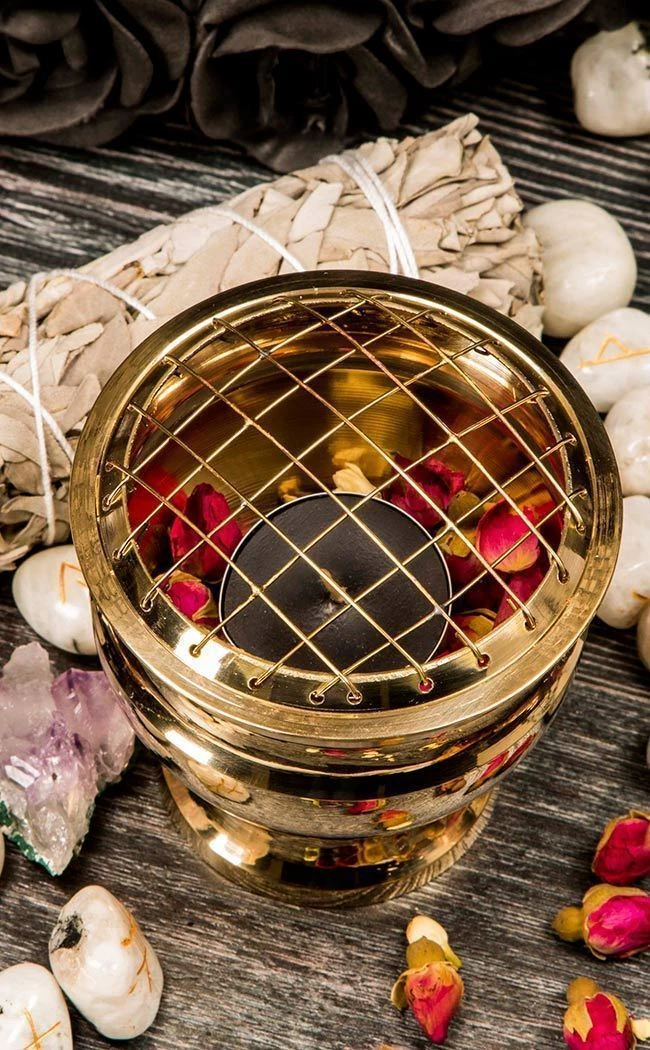 Brass Charcoal Incense Burner 7 Brass Charcoal Incense Burner