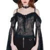 Killstar Breathless Lace Bardot Top | Emerald