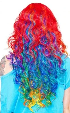 Rockstar Wigs Bright Rainbow Rock Long Curly Wig Beauty 7 Rockstar Wigs Bright Rainbow Rock Long Curly Wig Beauty