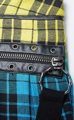 Punk Rave Bright Stuff Tartan Skirt Clothing