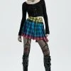 Punk Rave Bright Stuff Tartan Skirt Clothing
