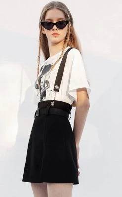 Punk Rave Clothing Bruiser Suspender Skirt