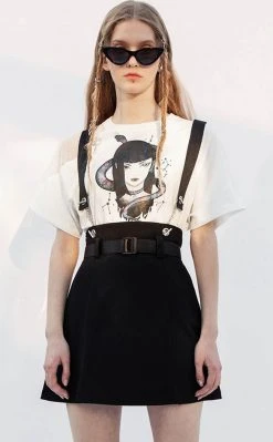 Punk Rave Clothing Bruiser Suspender Skirt
