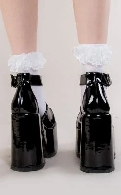 Demonia CAMEL-103 Black Patent Platform Mary Janes Shoes