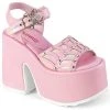 Demonia Shoes CAMEL-17 Baby Pink Platform Spider Sandals