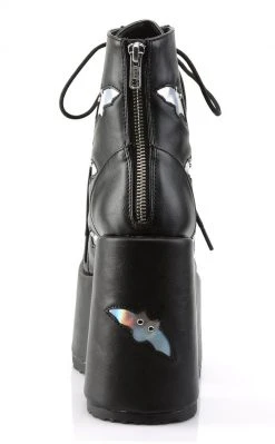 Demonia CAMEL-201 Black Hologram Bat Boots Shoes