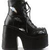 Demonia CAMEL-201 Black Hologram Bat Boots Shoes