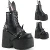 Demonia CAMEL-202 Black Bunny Boots