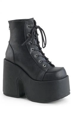 Demonia CAMEL-203 Black Vegan Ankle Boots Shoes