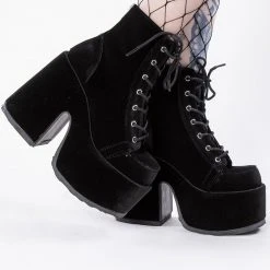 Demonia CAMEL-203 Black Velvet Boots (Au Stock) 13 Demonia CAMEL-203 Black Velvet Boots (Au Stock)