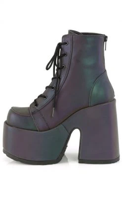 Demonia CAMEL-203 Green Multi Reflective Ankle Boots