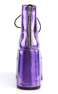 Demonia CAMEL-203 Purple Hologram Ankle Boots Shoes