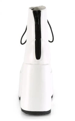 Demonia Shoes CAMEL-203 White Ankle Boots