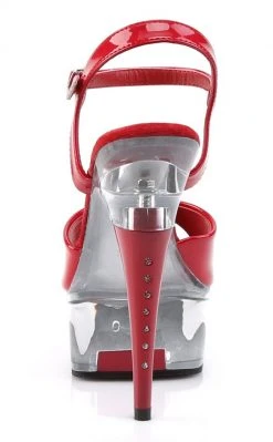 Pleaser CAPTIVA-609 Red Pat/Clr Heels