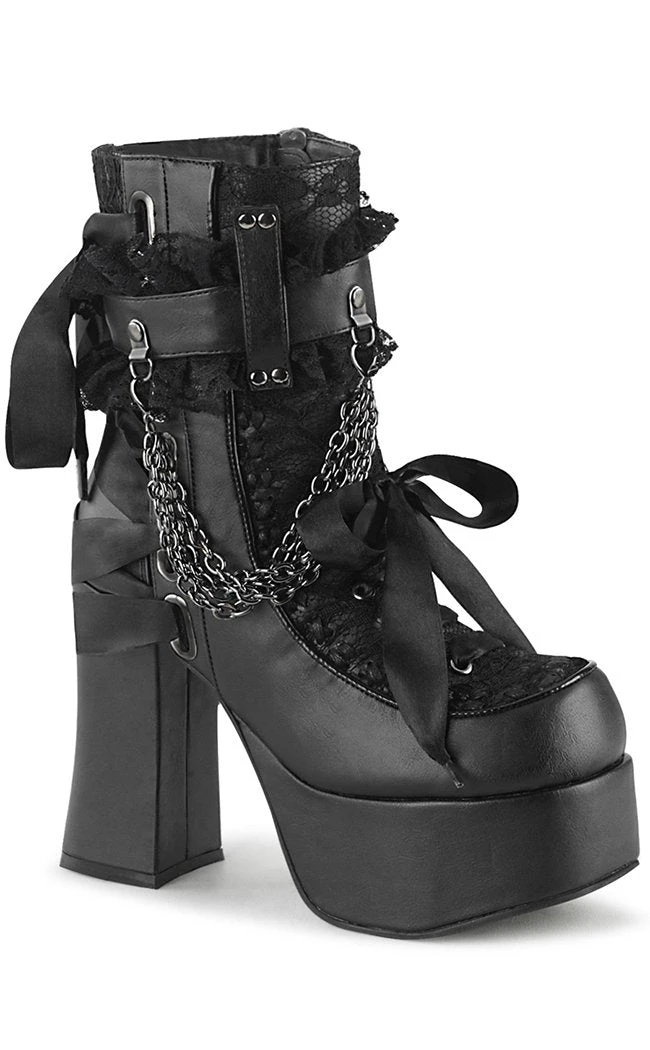 Demonia CHARADE-110 Black Lace Boots 3 Demonia CHARADE-110 Black Lace Boots