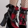 Demonia CHARADE-110 Black & Red Lace Ankle Boots (AU Stock) Shoes
