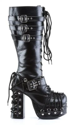 Demonia CHARADE-206 Black Boots Shoes