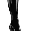 Pleaser CLASSIQUE-2000 Black Stretch Patent Knee Boots Pole Shoes