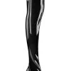 Pleaser CLASSIQUE-3000 Black Patent Thigh High Boots Pole Shoes