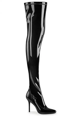 Pleaser CLASSIQUE-3000 Black Patent Thigh High Boots Pole Shoes