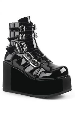 Demonia Shoes CONCORD-57 Black Patent Boots