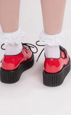 Demonia CREEPER-108 Red Patent Creepers