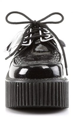Demonia CREEPER-205 Black Glitter Vinyl Creepers Shoes