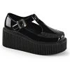 Demonia CREEPER-214 Black Patent Creepers