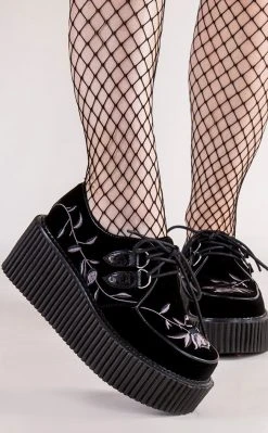 Demonia CREEPER-219 Black Velvet Creepers