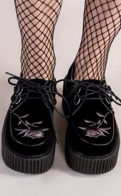 Demonia CREEPER-219 Black Velvet Creepers