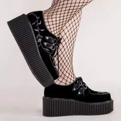 Demonia CREEPER-219 Black Velvet Creepers