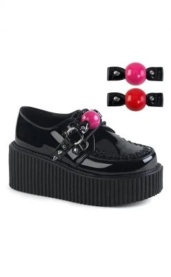 Demonia CREEPER-222 Black Patent Creepers Shoes